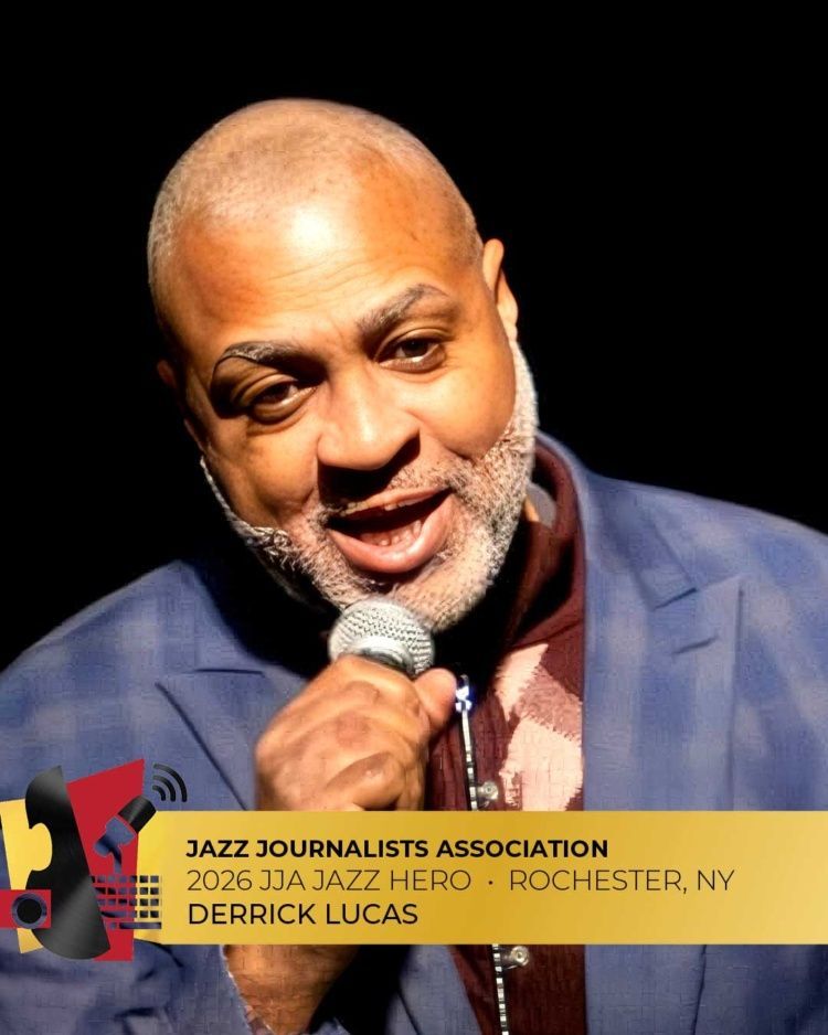 jazzrochester's tweet photo. Music Director of @JAZZ901 Derrick Lucas named a 2026 JJA Jazz Hero for his work in building community around Rochester's jazz. https://t.co/RbEAld0Ayp #livejazz #rocjazz #jazzmusic #jazzclub #jazzroc #jazzradio https://t.co/xKFOF5Pcyl