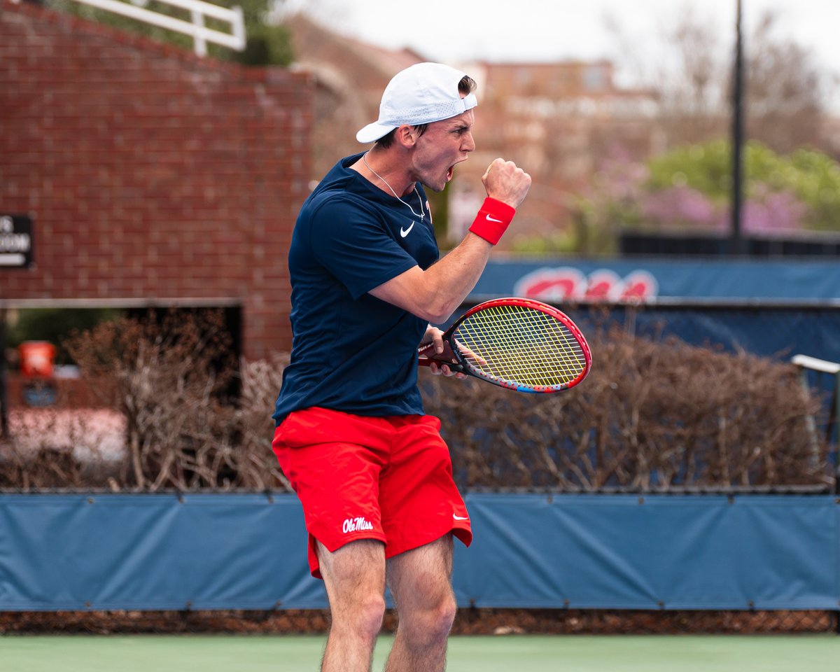 OleMissMTennis's tweet photo. Two more chances to see these guys in action 🗣️

See your seniors as the Rebs face No. 19 Auburn on Friday at 3 PM and No. 22 Kentucky on Sunday at 12 PM!

#HottyToddy https://t.co/tvy4w0AM5x