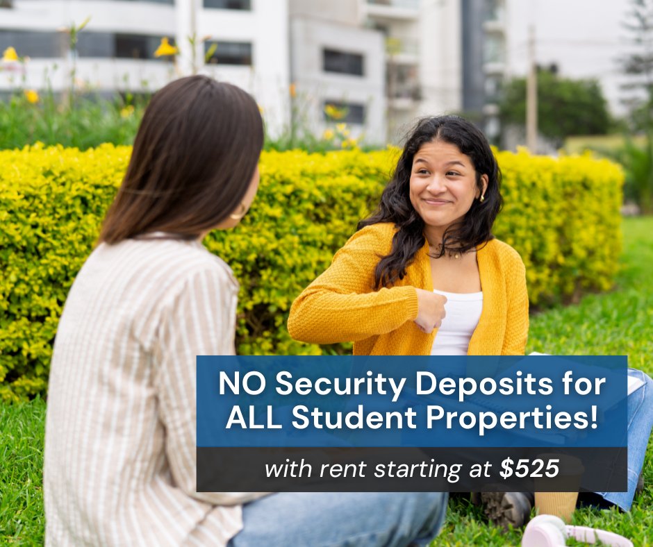 Looking for student housing? No security deposit required at any of our student communities, with rent starting at $525.

Reach out to check availability.
liveatmetro.com