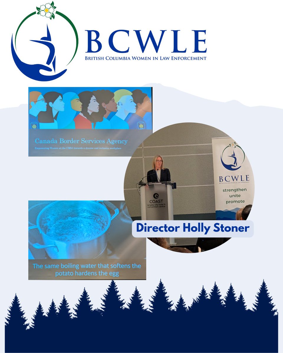 BCWLECanada's tweet photo. Holly Stoner, Dir @CanBorder @CanBorderPAC, speaks on championing #CBSA’s women’s committee, advancing organisational change, supporting #CanBorder commitment to diverse & inclusive workplace, & touching personal journey.
AcquiredResilience #BCWLE #WomenLeading #BCWLEConference https://t.co/yryTkVJQa4
