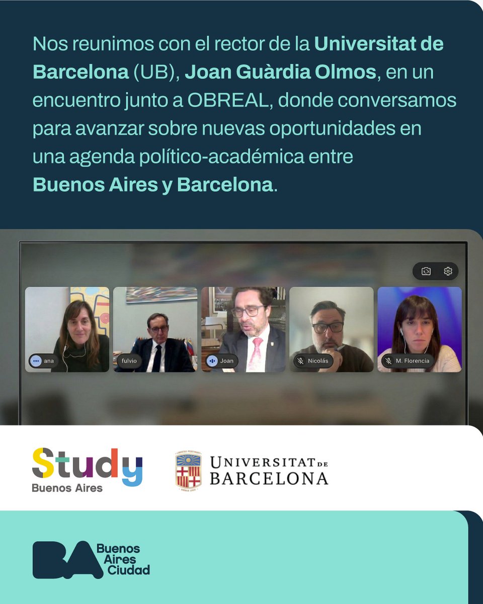 ACiuti's tweet photo. Junto al secretario general y de relaciones internacionales, Fulvio Pompeo (@FulvioP), nos reunimos con Joan Guàrdia Olmos, rector de la Universitat de Barcelona (UB) y representantes de OBREAL para seguir impulsando nuevas oportunidades de cooperación académica internacional. https://t.co/x88uc3eK3a