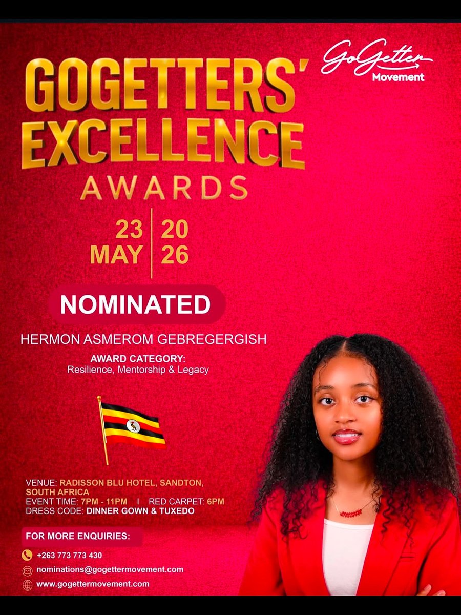 We are proud to announce Hermon Asmerom Gebregergish as a nominee at the GoGetters’ Excellence Awards 2026, for the Resilience, Mentorship &amp; Legacy category. 🇺🇬

Hermon Asmerom Gebregergish is a resilient young leader, advocate and changemaker ……..