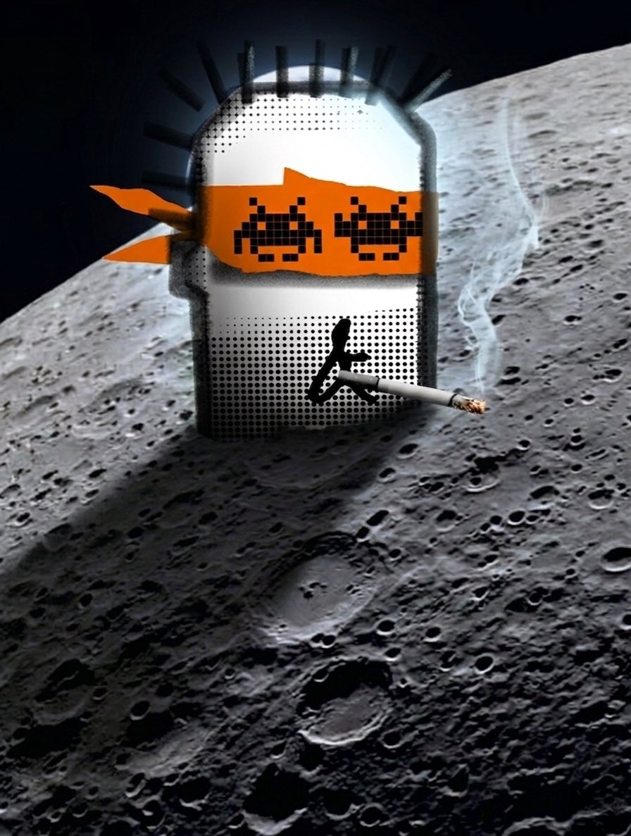 While conducting deep-space surveys for the #Artemis mission, the crew of the Orion module captured this startling image during their first lunar flyby. We've just confirmed this is NOT a glitch. The '<a href="/Crypto_FREQs/">Crypto FREQ’s</a> ' have apparently beat us to the surface! <a href="/NASA/">NASA</a> astronaut