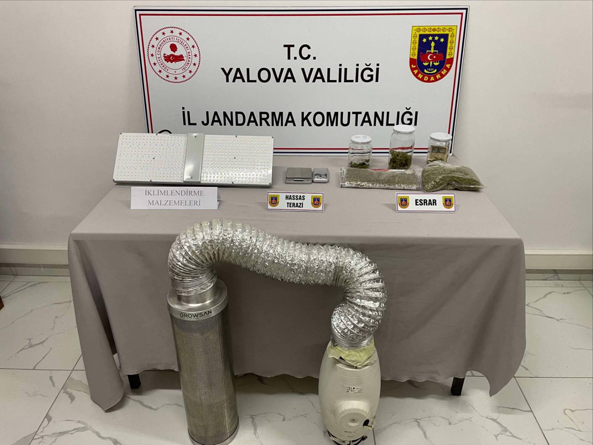 ahusta07's tweet photo. Yalova İl Jandarma Komutanlığımızca kaçakçılıkla ve uyuşturucuyla mücadele kapsamında yürütülen çalışmalar neticesinde;

Merkez ilçede M.Y. adlı şüpheliye ait adreste 20 kilogram bandrolsüz tütün ve 5.320 adet içi tütün doldurulmuş makaron;
Çiftlikköy ilçesi 500 Evler Mahallesi’nde U.Y. adlı şüpheliye ait adreste 40 kilogram bandrolsüz tütün; Çınarcık ilçesi Teşvikiye beldesinde Y.Ö. adlı şüpheliye ait adreste 40 litre etil alkol ele geçirilmiştir.

Ayrıca Çiftlikköy ilçesi Taşköprü beldesinde S.Y. adlı şüpheliye ait araçta yapılan arama sonucunda 3.000 paket faturasız sigara ele geçirilmiştir.

Şüpheliler hakkında 5607 sayılı Kaçakçılıkla Mücadele Kanunu ile 4733 sayılı Tütün, Tütün Mamulleri ve Alkol Piyasasının Düzenlenmesine Dair Kanun kapsamında adli ve idari işlemler uygulanmıştır.

Uyuşturucuyla mücadele kapsamında Altınova ilçesinde S.Ü. adlı şüpheli şahsın üzerinde yapılan aramada bir miktar esrar maddesi ele geçirilmiş; devamında yapılan araştırmalar neticesinde şüphelinin İ.Ü. ile birlikte İstanbul ili Tuzla ilçesinde bulunan ikametlerinde kurdukları iklimlendirme sistemiyle kenevir bitkisi yetiştirerek esrar maddesi ürettikleri tespit edilmiştir.

İstanbul ili Tuzla ilçesinde şüphelilere ait adreste yapılan aramada; 135 gram kubar esrar, 2 adet hassas terazi, 10 adet iklimlendirme malzemesi ve 1 adet uyuşturucu öğütme aparatı ele geçirilmiştir.

Uyuşturucu suçları kapsamında gözaltına alınarak adli makamlara sevk edilen S.Ü. ve İ.Ü. hakkında adli kontrol kararı verilmiştir.

Güvenlik ve asayiş ile kamu düzeninin sağlanmasına yönelik çalışmalarımız aralıksız sürdürülmekte; özellikle gençlerimizi hedef alan zehir tacirlerine karşı mücadelemiz kararlılıkla devam etmektedir.

Başarılı çalışmalarından dolayı Yalova İl Jandarma Komutanlığımıza teşekkür ederim.