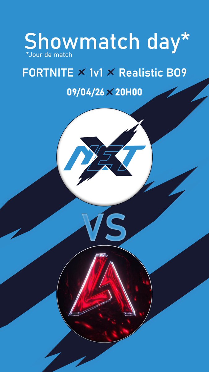 NetX1003's tweet photo. ⚠️ALERTE SHOWMATCH⚠️

Premier Showmatch sur Fortnite pour notre joueur @NetX - Lxmo!🔥 !! 

NetX eSport VS Arena Clan

Bon courage à notre joueur qui va représenter nos couleurs !! Forza NetX 🔵⚪️🔵 https://t.co/P5ZYRyESfb