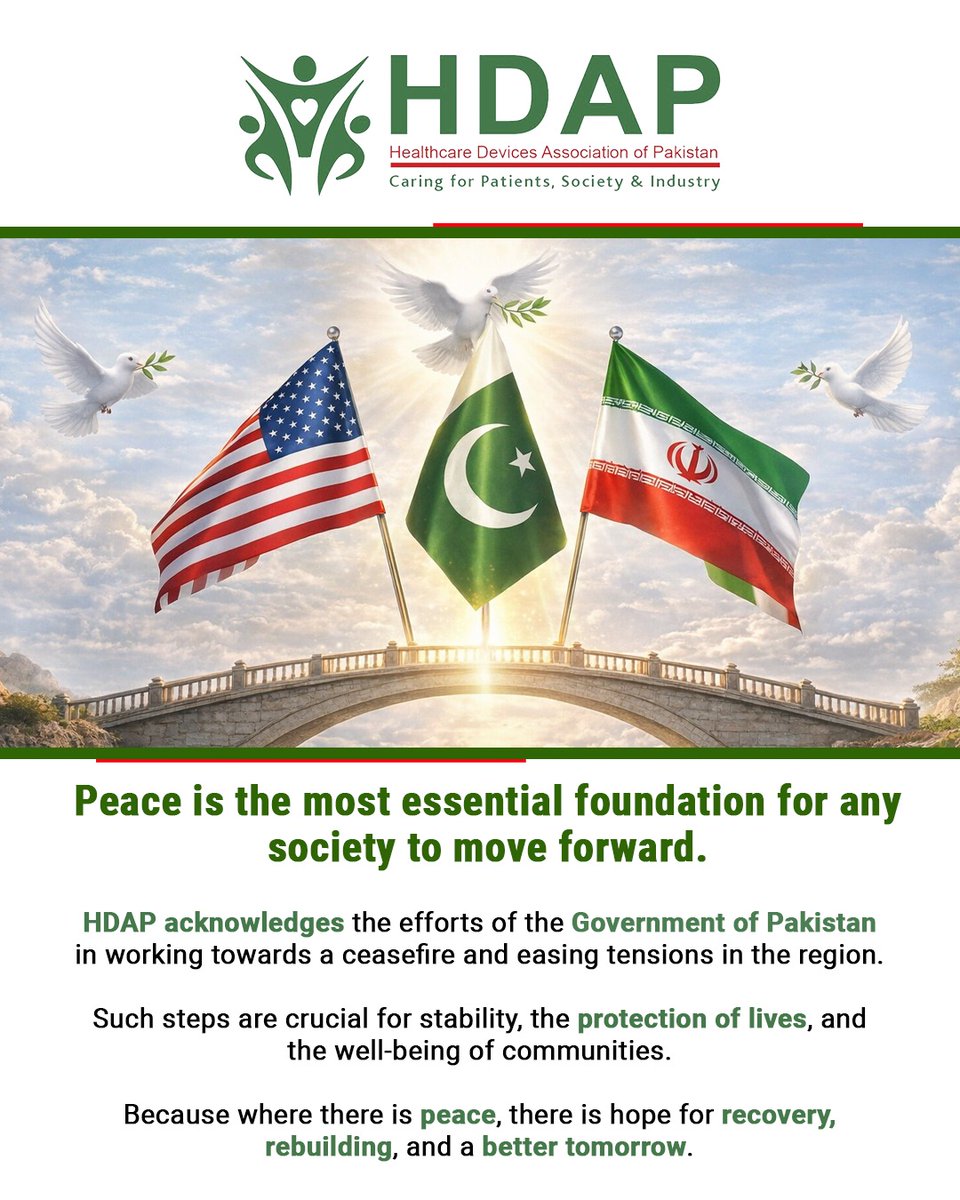 hdapakistan's tweet photo. Peace is the foundation of progress. HDAP acknowledges the Government of Pakistan’s efforts toward a ceasefire and easing regional tensions, a vital step toward stability, safety, and a better tomorrow.

#HDAP #PeaceMatters #Ceasefire #RegionalStability #Pakistan https://t.co/xuJyMpNN2B
