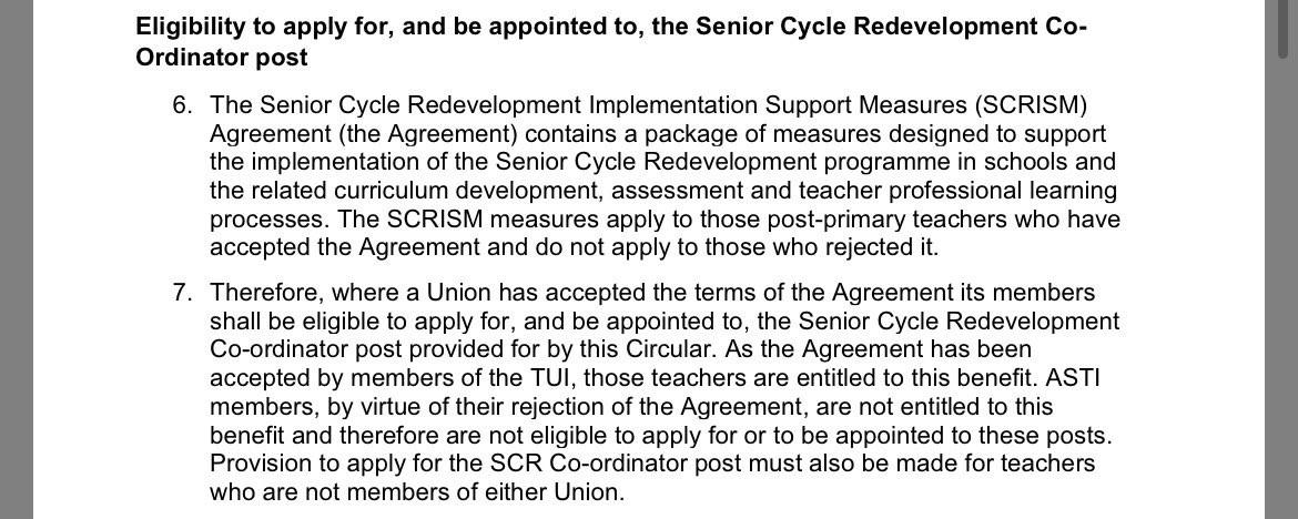 ashjclery's tweet image. Timing of this circular is remarkable - just after the teacher unions conventions have concluded.

ASTI members will not be eligible to apply for the POR for new LC.

This will definitely help matters!! NOT!😬😬

#edchatie