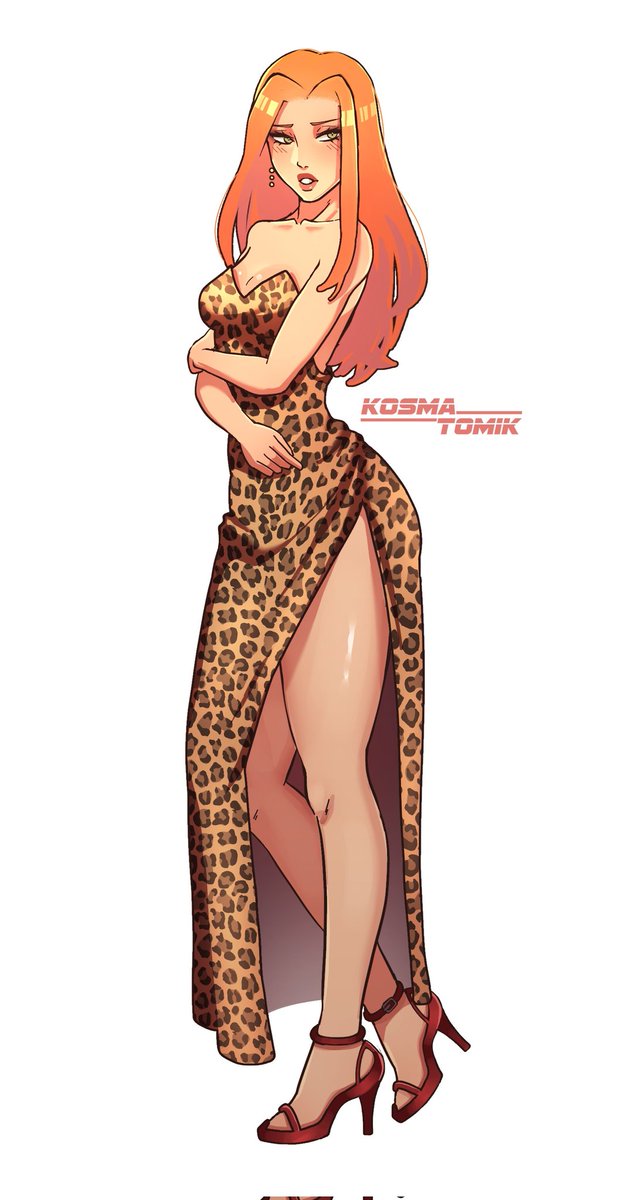 Kosma_tomik's tweet photo. Atom Eve in a leopard dress 😩✨ https://t.co/CxgJ3NNQsm