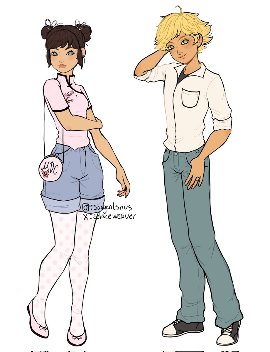 solaceweaver's tweet photo. once upon a time i made a redesign of the mlb characters, so i redesigned my redesigns LOL here's marinette and adrien🐞🐈‍⬛
#miraculousladybug #mlbfanart https://t.co/YgypgHPJWz