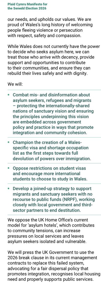HuwDavies1998's tweet image. Considering Plaid Cymru has dedicated an entire section of their manifesto to immigration, there is now no good reason why any journalist in Wales can’t ask why the party thinks “there is no such thing as illegal immigration”.