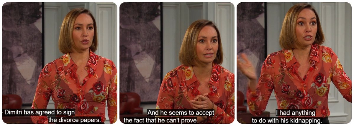 SloanRush3's tweet image. A jubilant Gwen tells EJ that Dimitri has agreed to the divorce and the settlement. Plus, he can't prove that Gwen had him kidnaped. #Days