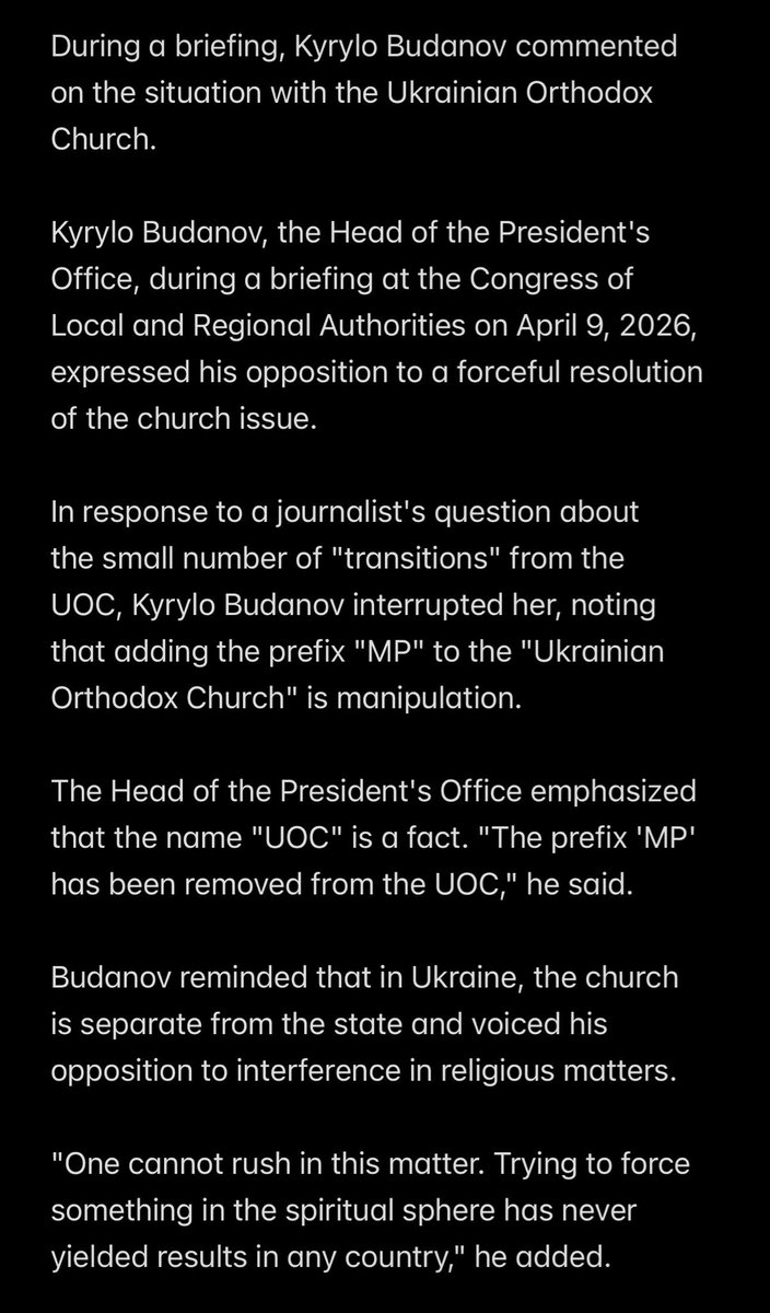 call_oforthodox's tweet photo. 🇺🇸Head of the President's Office: Adding MP to the UOC is Manipulation

🇺🇦Глава ОП: Зараховувати УПЦ до Московського Патріархату – маніпуляція https://t.co/SeITm8pn5d