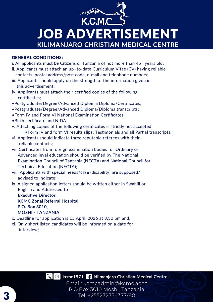 Kcmc1971's tweet photo. JOB ADVERTISEMENT https://t.co/TIBnJxPySp