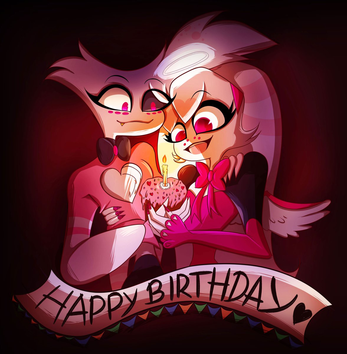 MiyaJikan's tweet photo. I know I'm late...I don't care. Happy birthday to our lovely spider siblings ๐ฅฐ๐ฅณ
#HazbinHotel #hazbinAngeldust #HazbinMolly #SpiderSiblings https://t.co/rytLu3zSOq