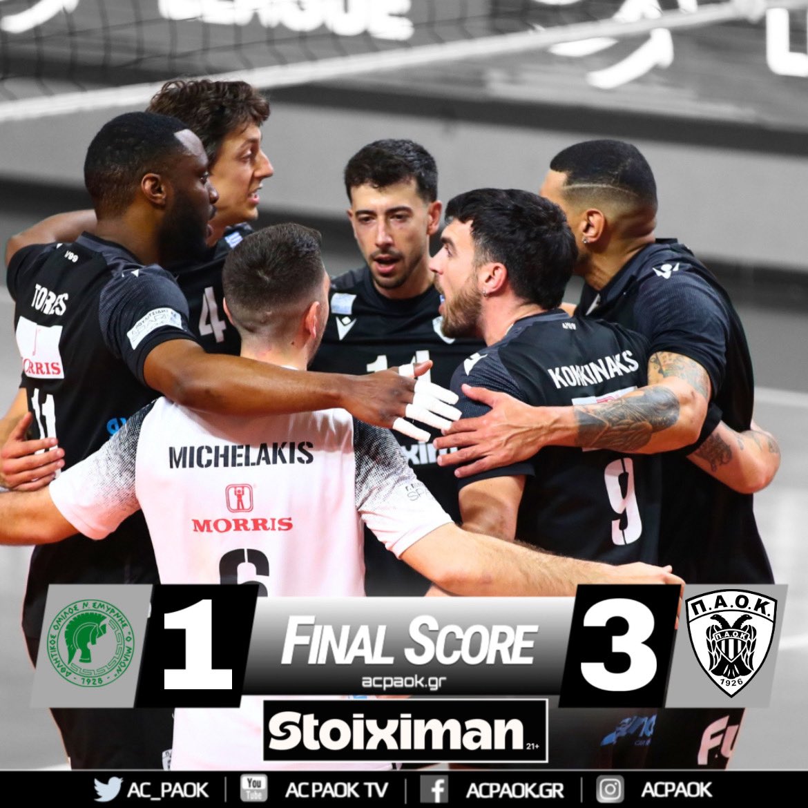 #FinalScore | 🏆 5th Semi-Final 🆚 AONS 

#ACPAOK #PAOK #Volleyball #VolleyleagueGR #HereIsNorth