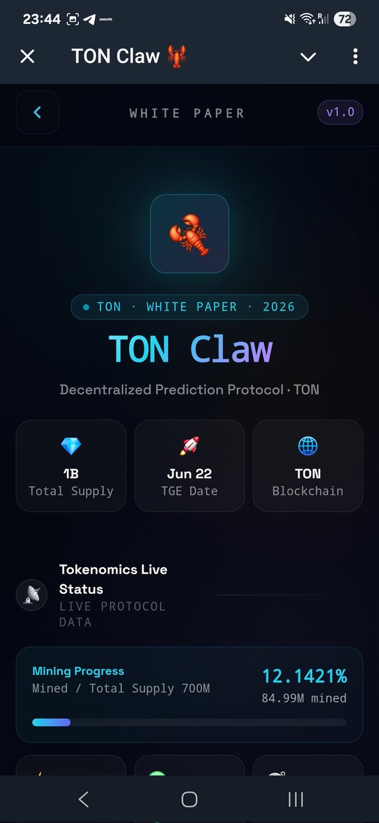 RahulChand's tweet photo. Interesting Ai prediction market project currently in genesis phase $claw 
Decentralised prediction protocol on the TON network $ton 
https://t.co/q4ktvpWJFP https://t.co/8Az95TP7Pb