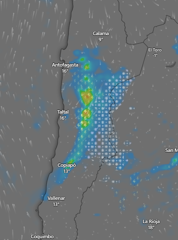 Sepulinares's tweet photo. ⛈️ Baja segregada podría dejar chubascos y tormentas eléctricas entre lunes 13.04.26 y martes 14.04.26 en zonas de Antofagasta y Atacama.

Son fenómenos erráticos, por lo que hay que confirmarlo mientras se acerque la fecha. 

Mejor prepararse, aunque luego se pueda debilitar. https://t.co/3xdHbZwwtD