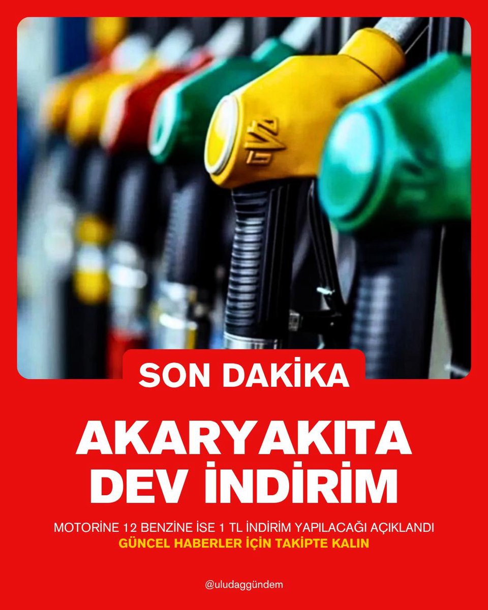 Uludaggundem1's tweet photo. Akaryakıtta dev indirim bekleniyor
#uludaggundem #sondaki̇ka https://t.co/txdXGdRufe