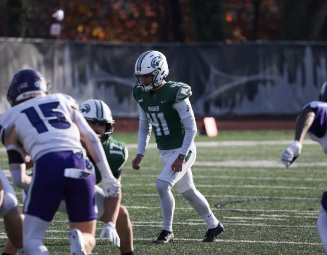 Ben__Crouch's tweet photo. After a great Official Visit with @CoachCzeluz. I am blessed to receive a D1 Full Ride Scholarship to @Wagner_Football. Thank you to the entire Wagner staff! 

@EnnsZoneKicking @_RecruitDirect_ https://t.co/mvUahRXdYq