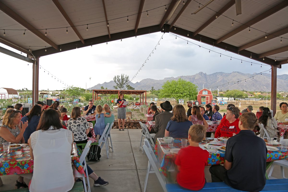 uazfaculty's tweet photo. Thank you to everyone who joined us at Tucson Village Farm for the Faculty Connections Cookout.  The farm fresh food and lovely weather made being at Tucson Village Farm the perfect spot to to enjoy the evening together. https://t.co/kDmNtZly1f