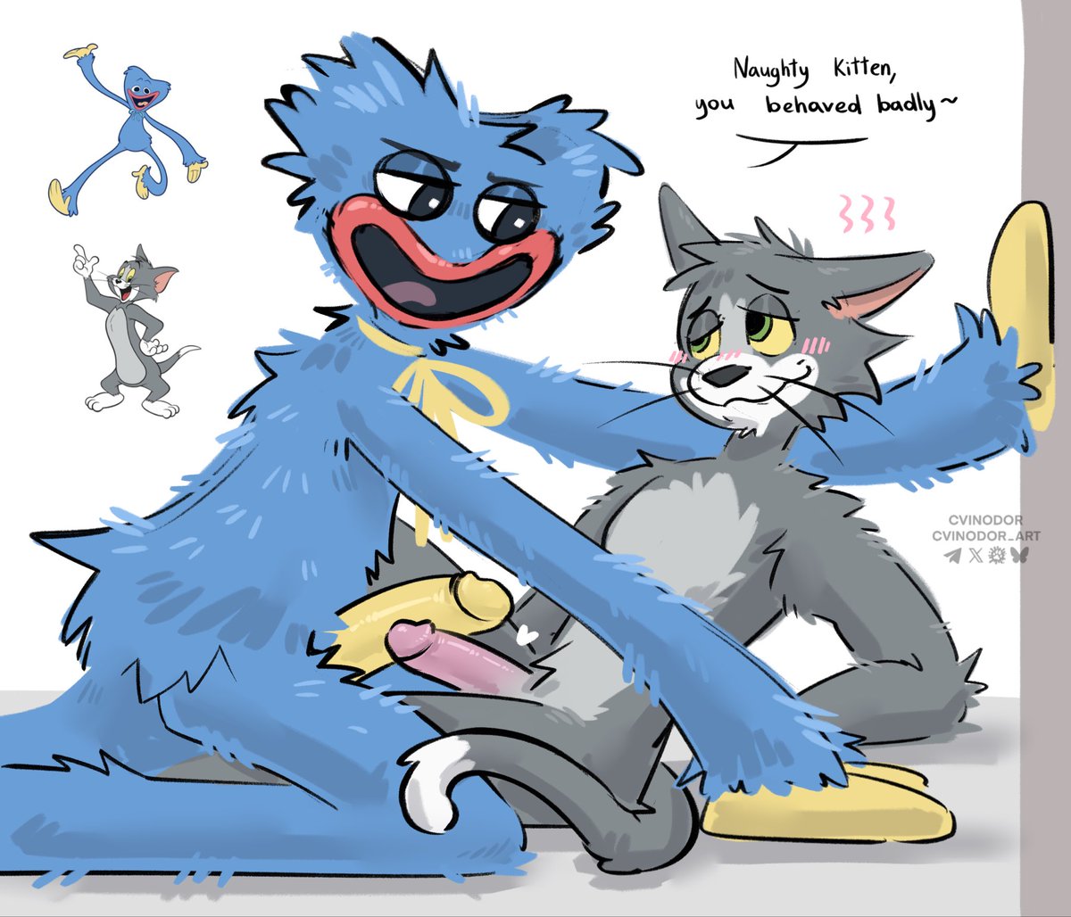 cvinodor's tweet photo. Tom and HuggyWuggy /freak week 4/7 #tomandjerry #huggywuggy #cartoon_art #sketch #furry #poppyplaytime https://t.co/OsUu35dZnb