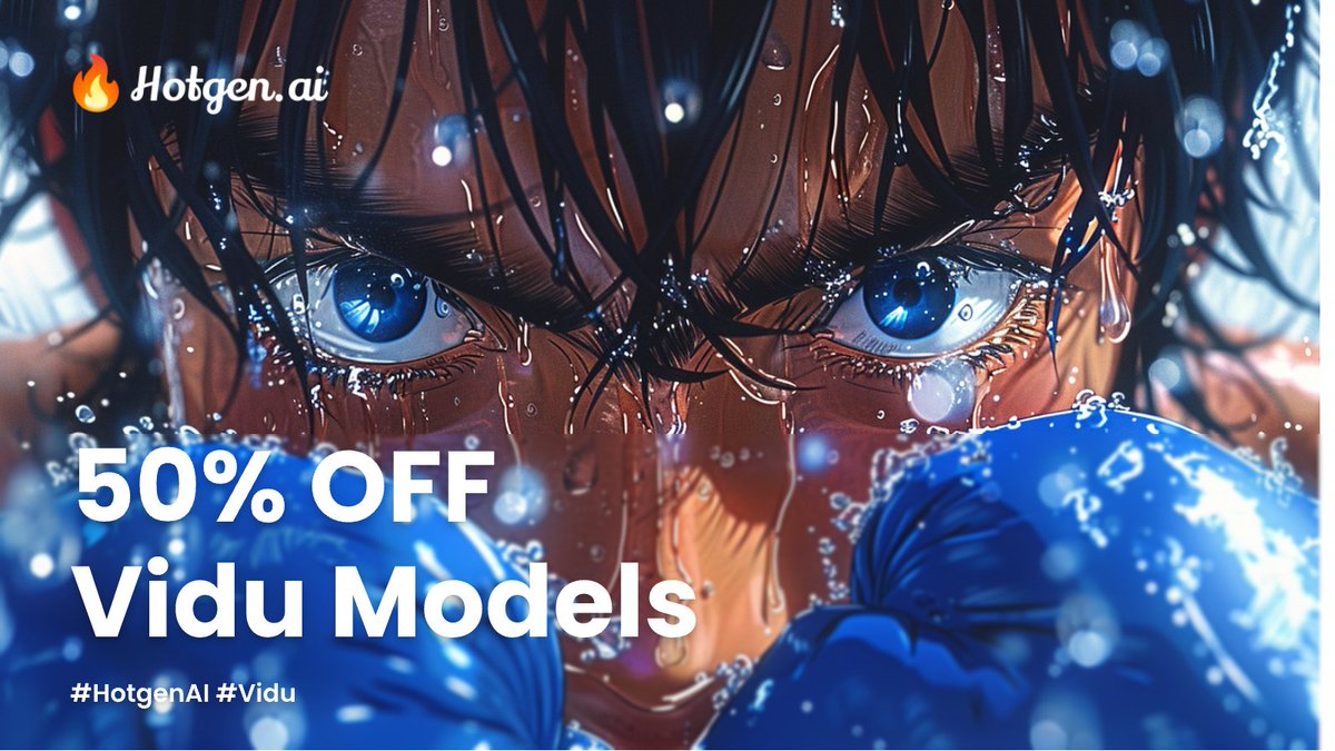 HotgenAI's tweet photo. 🔥 Limited-Time Member Discount!

🎁 From April 10 to April 12, Premium, Ultimate, and Team users can enjoy 50% OFF on all Vidu series models on https://t.co/Lmikrjc7n5.

🎬 Included models:
• Vidu Q3
• Vidu Q2
• Vidu Q1
• Vidu 2.0

Create powerful AI videos at half the cost — for a limited time only.

🔥 Try it now on https://t.co/Lmikrjc7n5

#HotgenAI #Vidu #AIVideo #AICreation