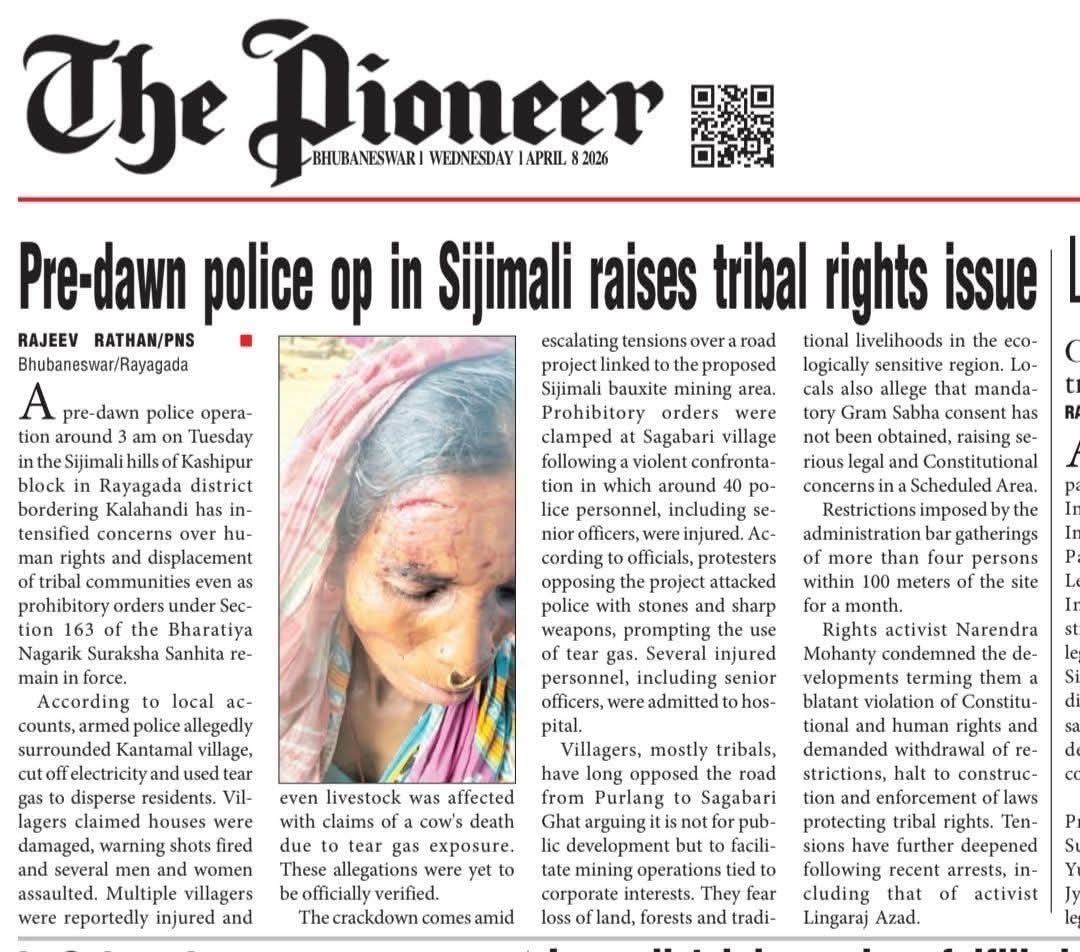 रायगढ़ा, ओडिशा में आदिवासी अपनी ज़मीन बचा रहे हैं
सरकार क्या कर रही है? लाठीचार्ज, आँसू गैस!
ये “विकास” नहीं, खुला दमन है।
#SaveAdivasiLand #TribalLivesMatter
<a href="/MohanMOdisha/">Mohan Charan Majhi</a> 
<a href="/VinayRatanSingh/">Vinay Ratan Singh</a> 
<a href="/LankeshRavanOD/">Lankesh Ravan Bhim Army, Odisha</a> 
<a href="/BeheraBhairaba/">Bhairaba Prasad Behera</a> 
<a href="/BhimArmy_BEM/">भीम आर्मी भारत एकता मिशन</a>