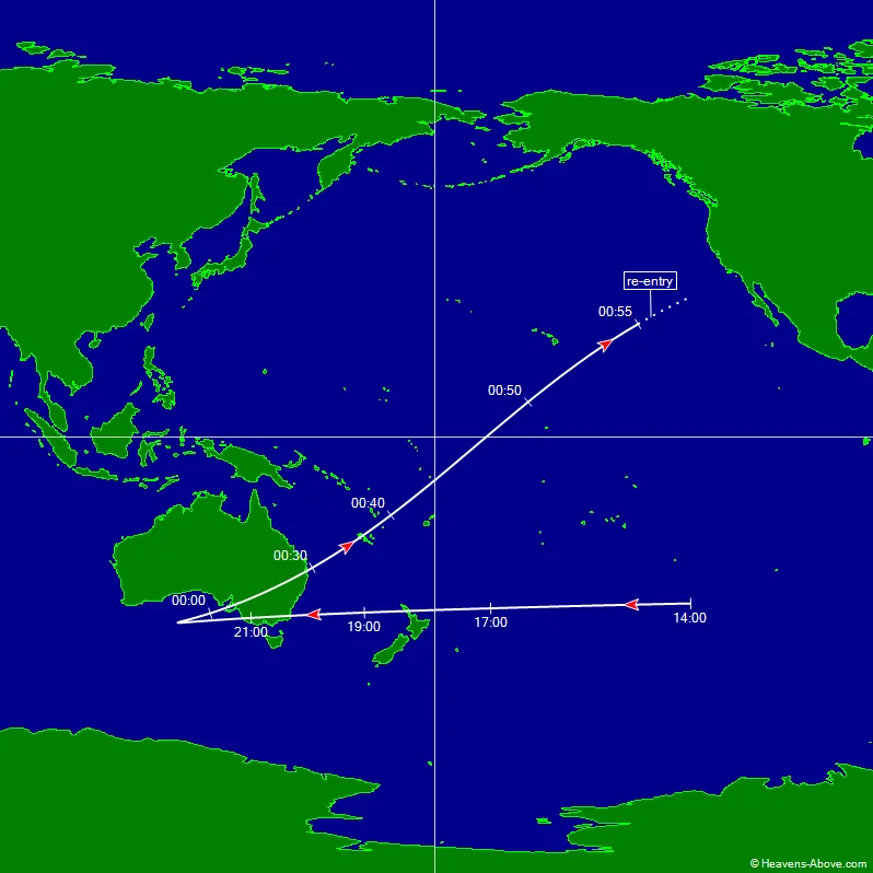 Alex_ADEdge's tweet image. Just about couldn't believe this Artemis reentry map when I saw it earlier tonight. Orion flying directly over South Australia TWICE. 🌏

This is a very interesting map though - Orion does not make any sharp turns.. so... something unintuitive is happening here. #Space #Artemis