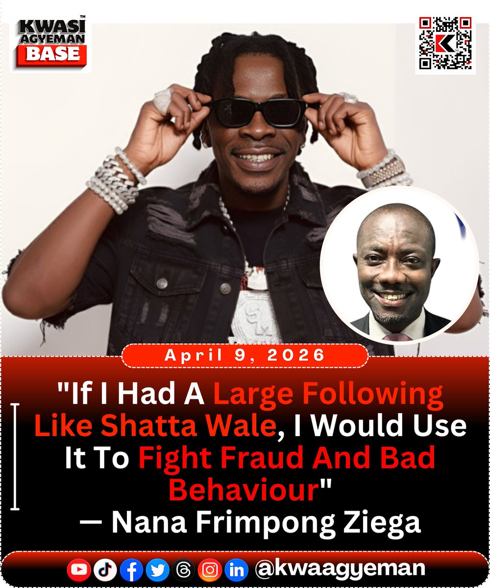 “If I Had A Large Following Like Shatta Wale, I Would Use It To Fight Fraud And Bad Behaviour” — Nana Frimpong Ziega on influencers to use platforms to fight crime and negative behaviour among the youth. Shalli UPSA Rawlings Ashley Botwe Aden Rashford 👉bit.ly/4t5eAYu