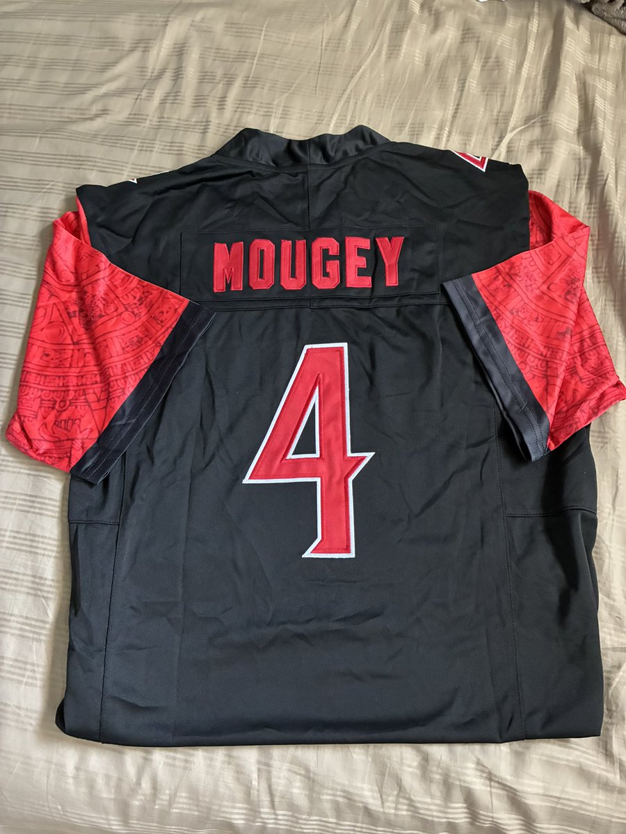 Zookrueger's tweet image. The only #Jets fan in the world with a darren mougey college jersey.