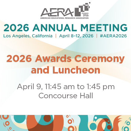 AERA_EdResearch's tweet image. It's almost time to celebrate the winners! The 2026 Awards Ceremony and Luncheon starts at 11:45 AM in the LA Convention Center Concourse Hall. #AERA2026
