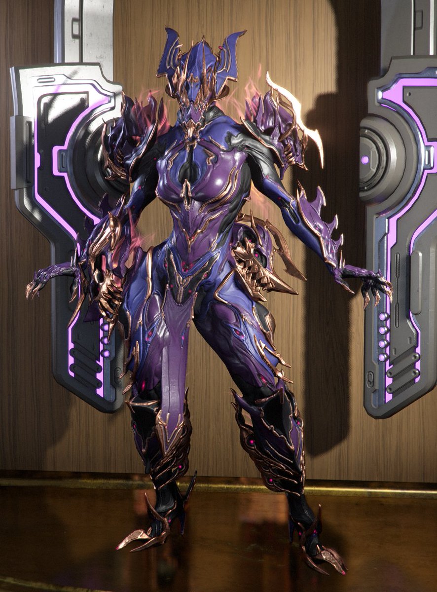 Khrymble's tweet photo. Few Voruna Prime colours I am happy with. Times like these where I need more than 6 presets I think :(

#Warframe #Fashionframe https://t.co/7K9bKlt4KU