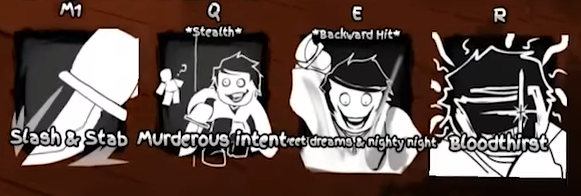DoomByFateTakes's tweet photo. In the playtesting of Doom by Fate, Jeff the Killer had different icons for his abilities.
Below is old/current! https://t.co/Y3nV3xDb5c