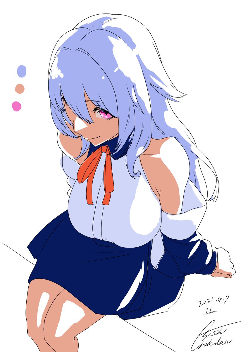 「#VRCくりえいてぃ部_1hdraw 桔梗ちゃん!」|ちくでん（お仕事ご依頼受付中）のイラスト