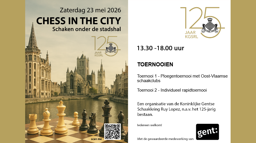 KGSRL401's tweet photo. Chess in the city / Schaken onder de Stadshal van Gent, 2 toernooien, met één doel: het schaken in onze provincie promoten en het 125-jarig jubileum van KGSRL vieren. Info: https://t.co/xh7mTHjWuF https://t.co/v5rbq4oz6P