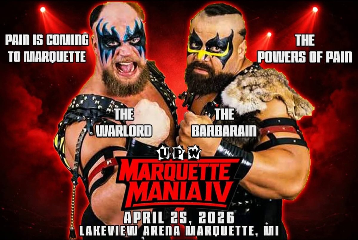 ThePowersofPain's tweet image. The PAIN is coming to Marquette Mania!

If you're in #Michigan and the surrounding area, be there on April 25th!