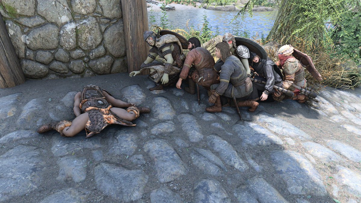 someonepeople5's tweet image. #Skyrim #SkyrimSE
たまにでてくる奇行種NPC
なにしてんの君ら？