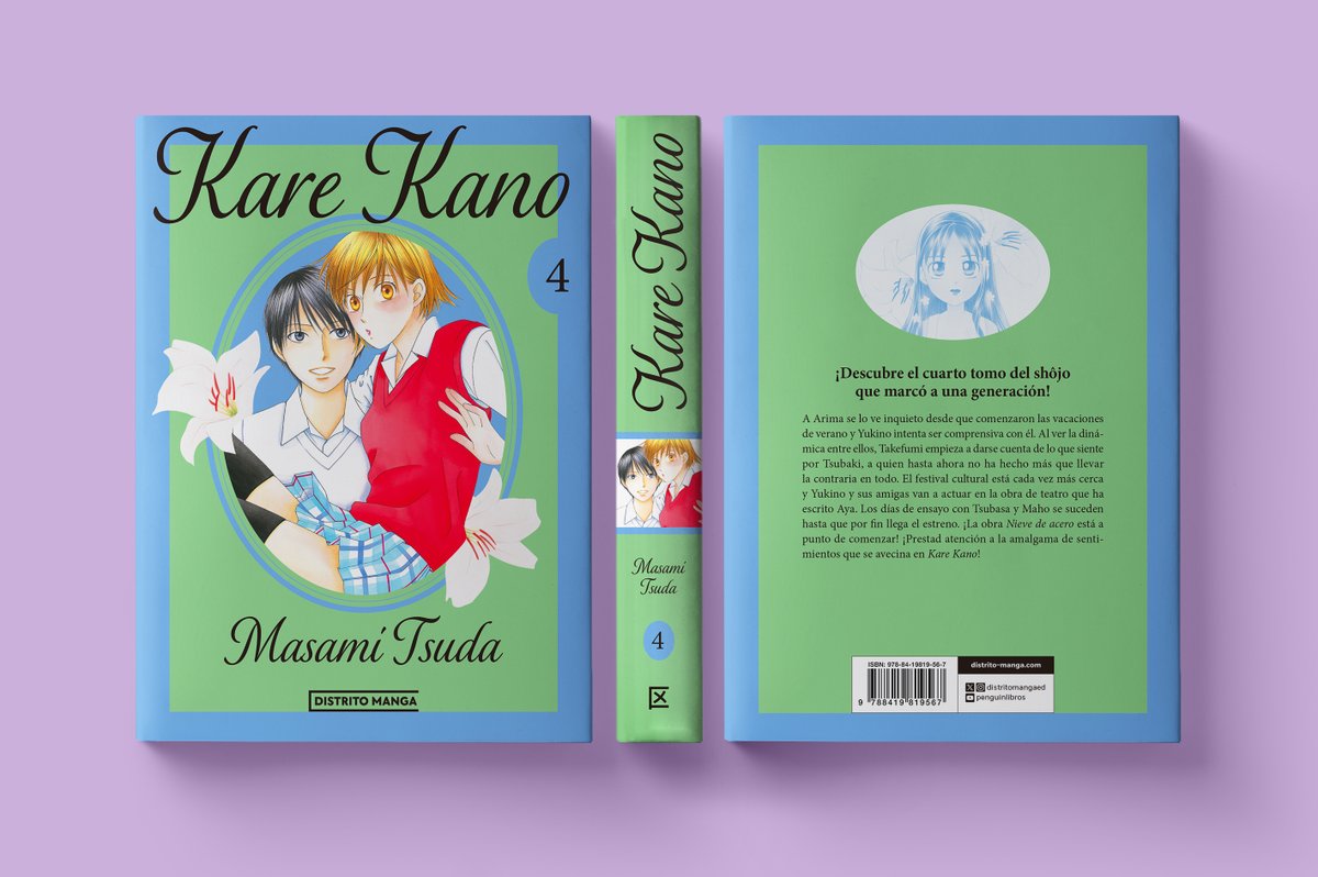 ¡Ya tenemos lista la sobrecubierta del cuarto tomo de #KareKano de Masami Tsuda! 💚

◾️ ¡A la venta el 28 de mayo!
📚 bit.ly/4dCUFv0