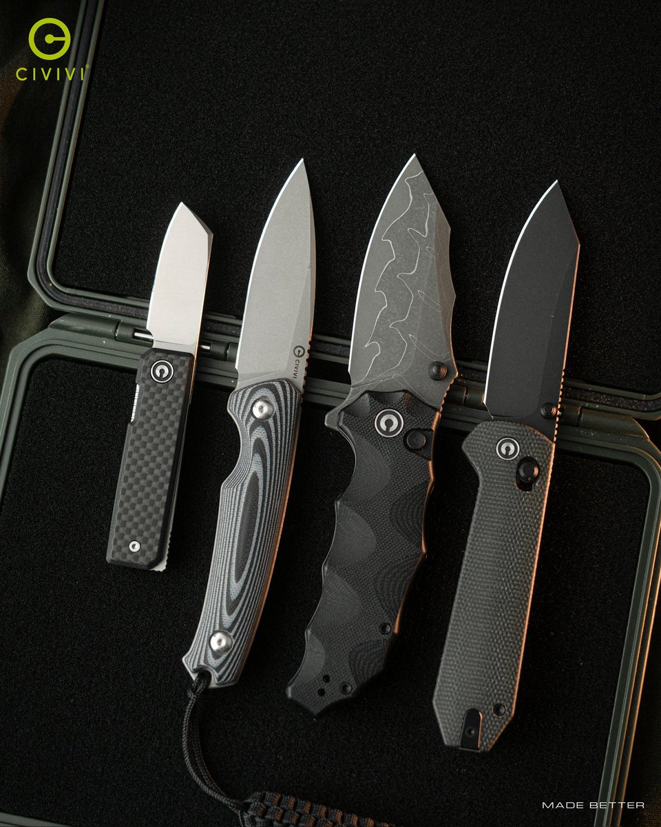 CiviviKnife's tweet image. Four unique designs for your everyday carry!
Model:
1.Kukei
2.Altus Fixed Blade
3.Natterjack 
4.Over Yonder

#civivi #civiviknife #gear #tools