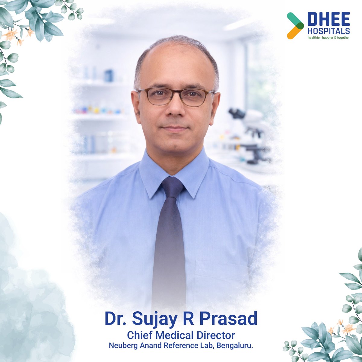dheehospitals's tweet photo. Welcoming Dr. Sujay R. Prasad to DHEE Hospitals!
Chief Medical Director, Neuberg Anand Lab, he joins our CME to share insights on “Smart Labs – The Future is Now.”
#DHEEHospitals #SmartLabs #MedicalInnovation #CME #Pathology https://t.co/vU23fAQZLP