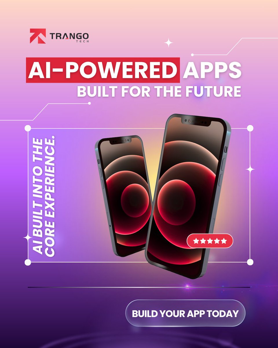 TrangoTech's tweet photo. AI is no longer a differentiator. It’s the expectation.

We build AI-powered apps that think, adapt, and scale from day one.

👉 Build smarter - https://t.co/5KQJzg94SE

#AIApps #AppDevelopment #ArtificialIntelligence #TrangoTechUS https://t.co/vtcR5Nqnnd