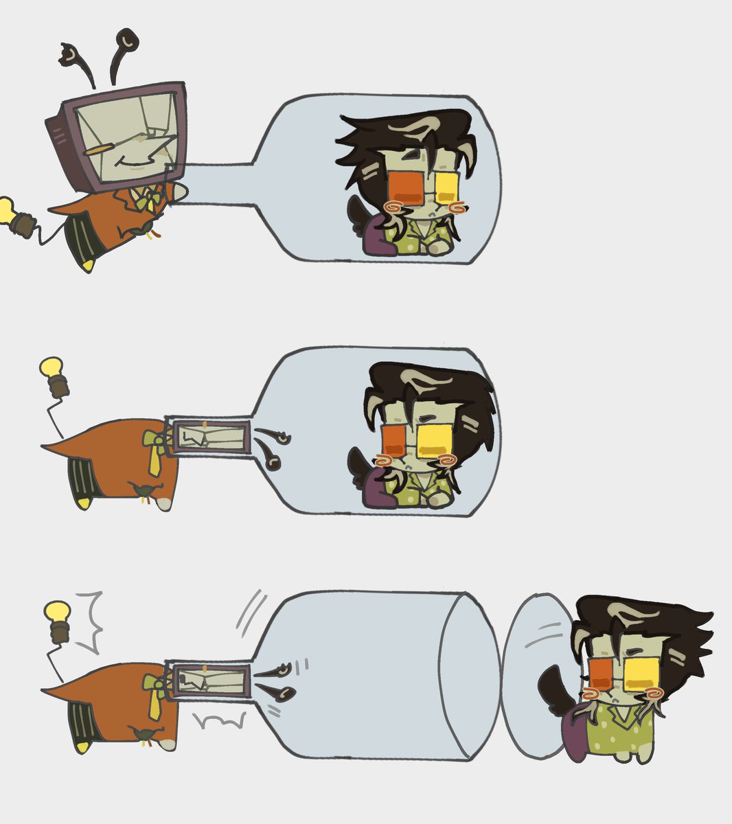 liunens's tweet image. Abc if you want them to explode (junkyard constellation AU) #spamtenna #tenna #spamton #deltarune