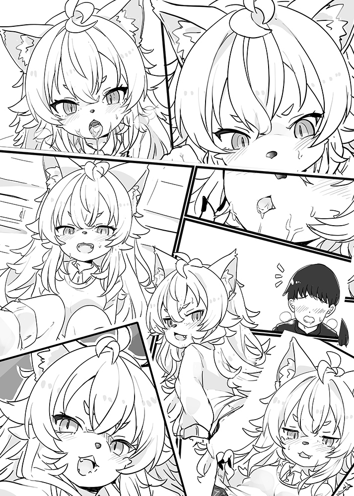 最新の活動として参加したアンソロジーに、新しく登場させたキャラクターです。
オオカミちゃんです🐺 