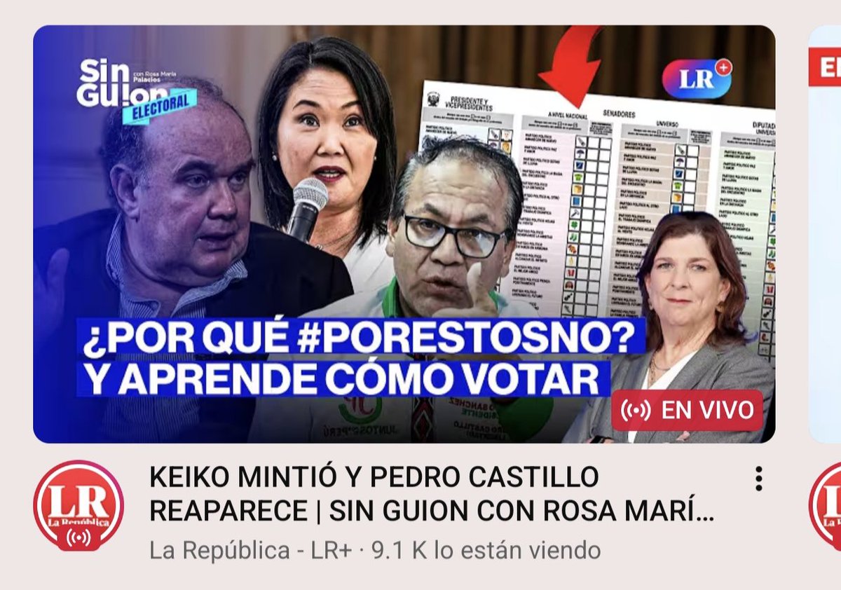 soyjesusaragon's tweet photo. Rosa María Palacios en vivo, enseñando a votar por Jorge Nieto o Marisol Pérez Tello. 🤣🤣🤣
La desesperación. https://t.co/RsWdOerWVw