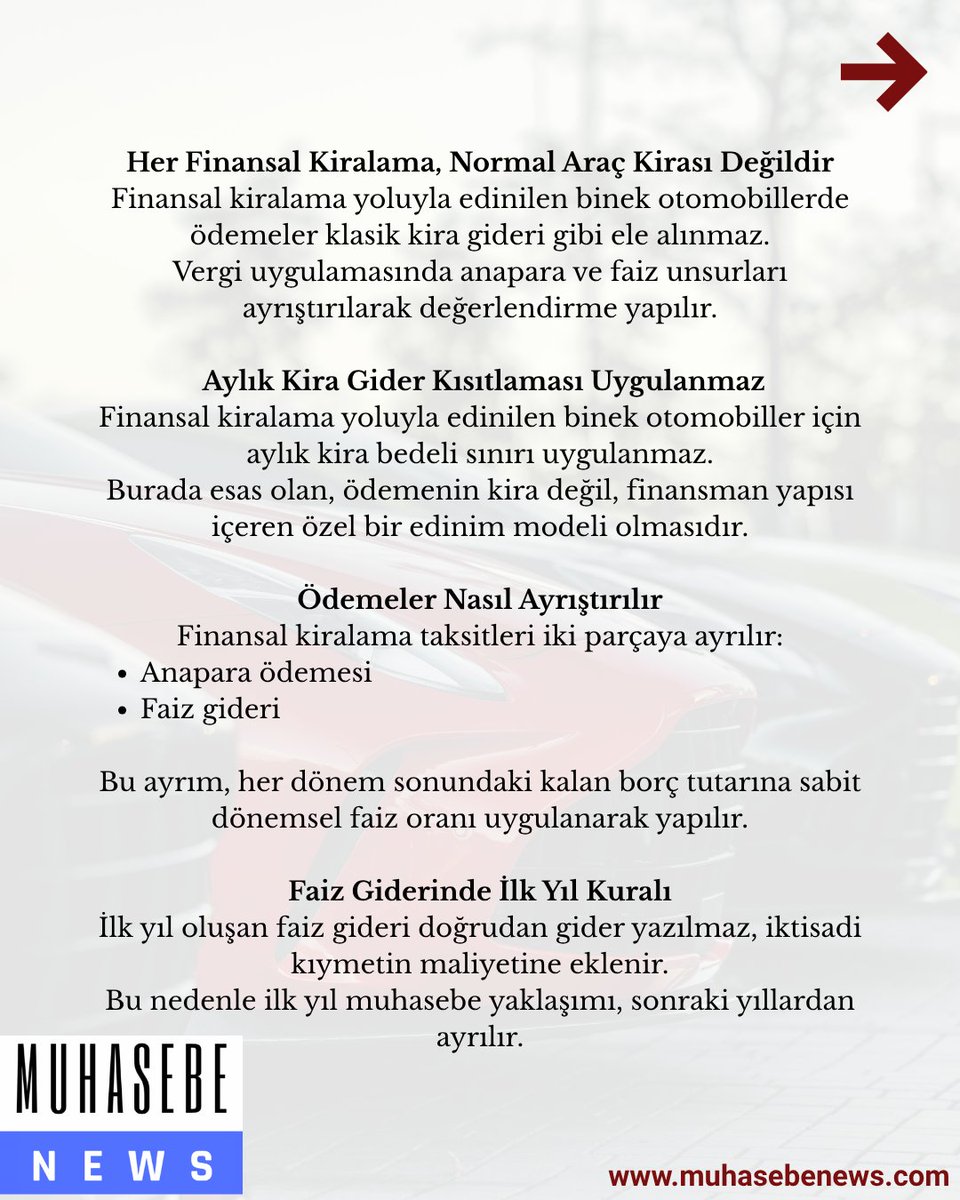 MuhasebeNews's tweet image. Leasing ile Şirkete Alınan Binek Otomobilde Vergi Uygulaması

#Leasing #FinansalKiralama #BinekOtomobil #ŞirketGiderleri #VergiUygulaması #KDV #KurumlarVergisi #VergiAvantajı #Muhasebe #FinansYönetimi #muhasebenews