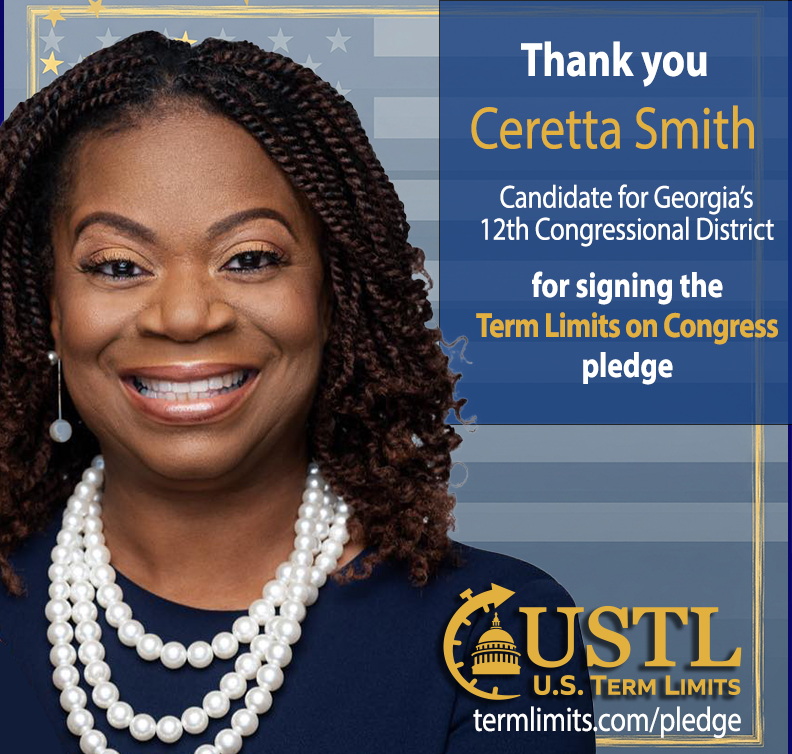 USTermLimits's tweet image. Thank you Ceretta Smith for signing the #termlimits on Congress pledge. termlimits.com/wp-content/upl…