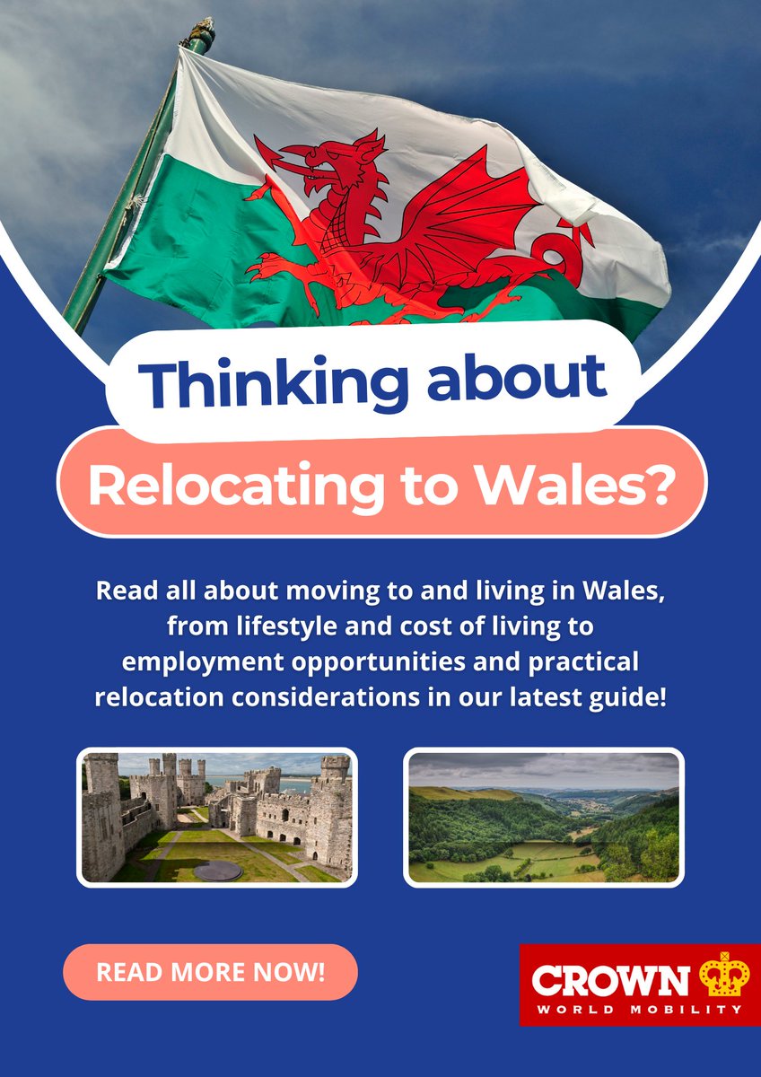 CrownMobility's tweet photo. Relocating to Wales? Here’s what you need to know 👇

From cost of living and career opportunities to lifestyle and relocation considerations, Wales offers a compelling mix of affordability and quality of life.

If you’re considering making the move, our latest guide has you covered!

👉 Read more: https://t.co/jmZGvkuWH8

#Relocation #Wales #UKLiving #GlobalMobility #CrownWorldMobility