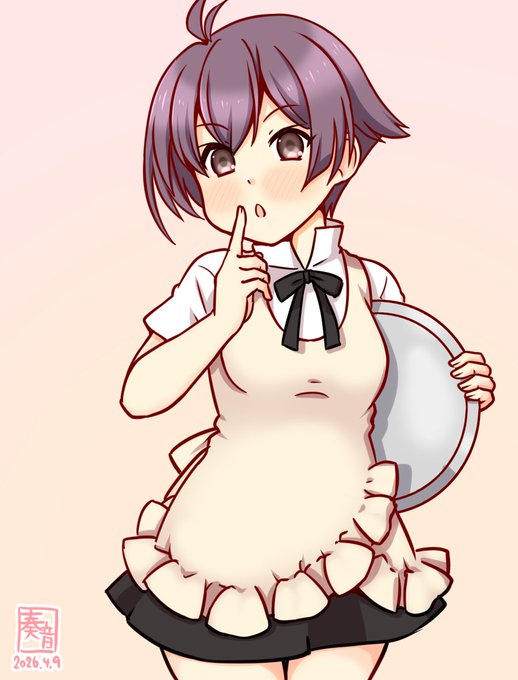 「司令、がんばってるねぇー!
 疲れたら、酒匂とぴゃっ♪と一緒に休もうよ!」

#艦これ版真剣お絵描き60分一本勝負_20260409
#酒匂 