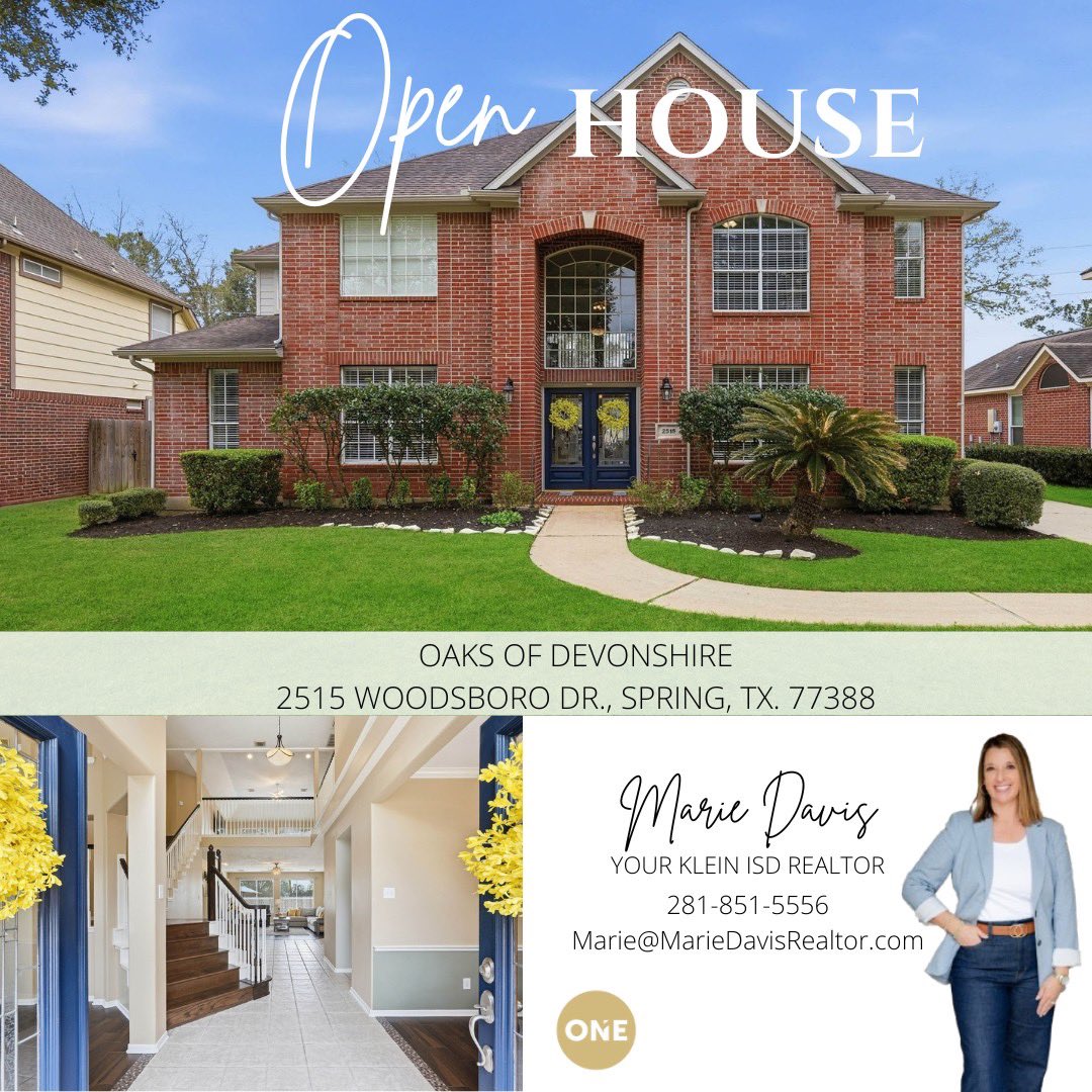 mariedavishomes's tweet image. ✨🏡 OPEN HOUSE ALERT 🏡✨
This one is a SHOWSTOPPER 😍👇

📅 OPEN HOUSE:
🗓 Saturday, April 11 | 11AM–1PM
🗓 Sunday, April 12 | 1PM–3PM

✨ Come see it in person—you won’t want to leave!

📲 DM me for details or your private tour!

#OpenHouse #JustListed #SpringTXHomes #KleinISD