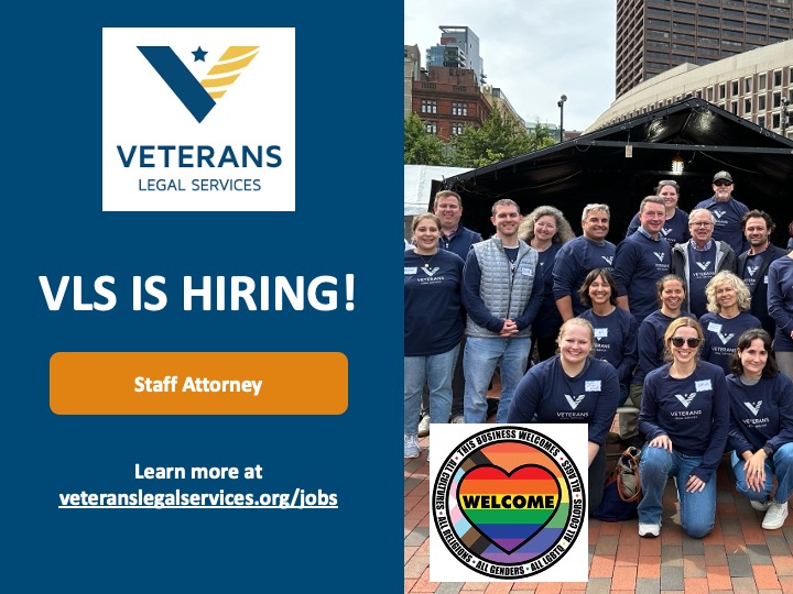 VetsLegal's tweet photo. @VetsLegal is hiring a staff attorney! Lawyers + law students about to graduate -- if you are passionate about helping individuals in need and giving back to veterans, this may be a fit.

Friends, please share to help us find our next awesome team member.
https://t.co/7ei2K4KGcF https://t.co/mPmmK8xiaD